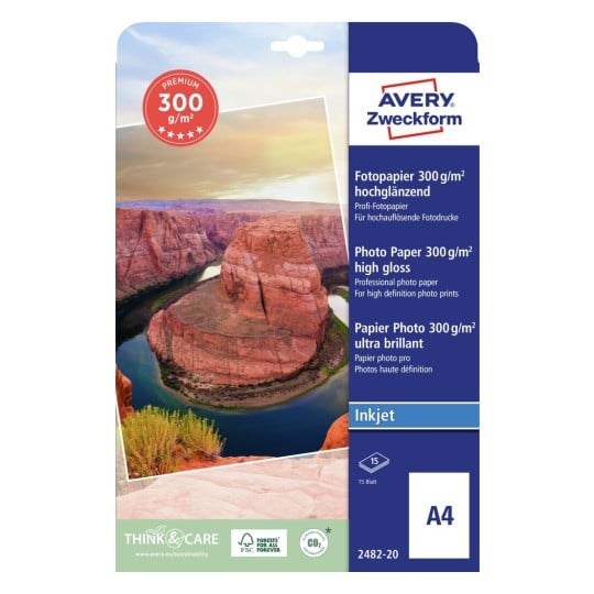 A4 Avery fotopapir glossy 300g inkjet (15)