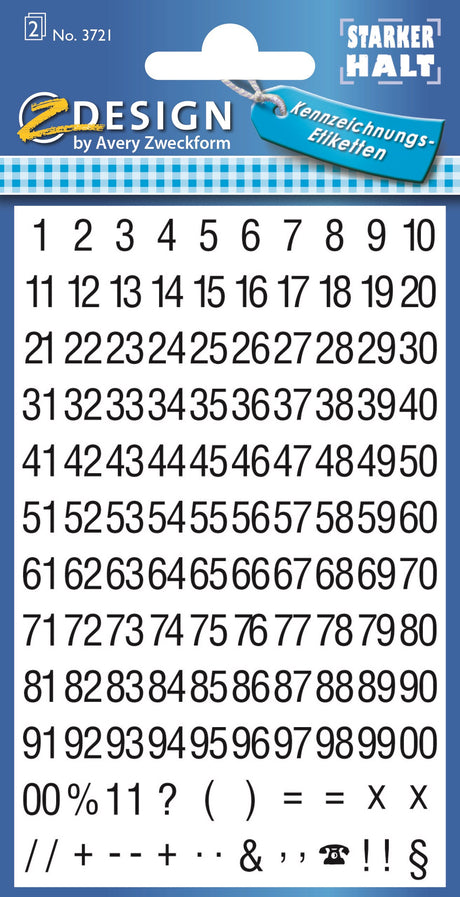 Avery manuel etiket tal 00-99 sort/hvid (2 x99) – image 1