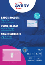 Navneskilteholder m/klips+nål 54x90mm (50) – image 4