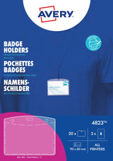 Navneskilteholder m/kort 60x90mm (20)