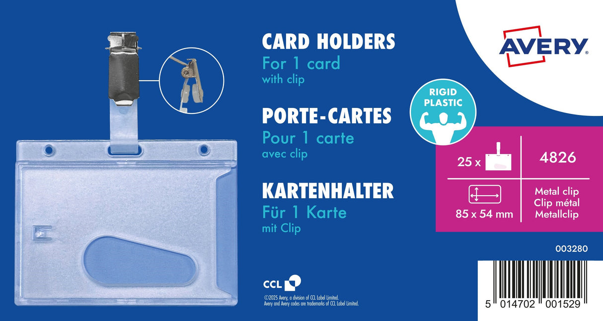 Kortholder t/1 ID-kort m/klips 54x85mm (25) – image 3