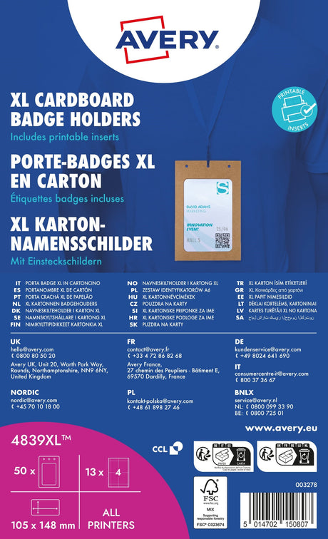 Navneskilteholder i karton XL 105x148mm (50) – image 4