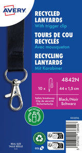 Nøglesnor m/karabinhage genbrugsplast sort (10) – image 3