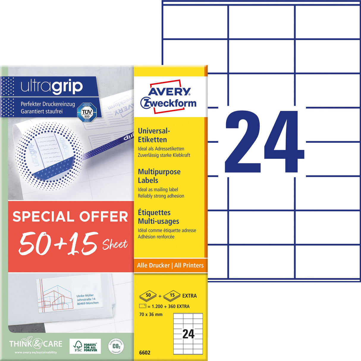 Avery Universaletiketter 70x36mm Promotion (1560)