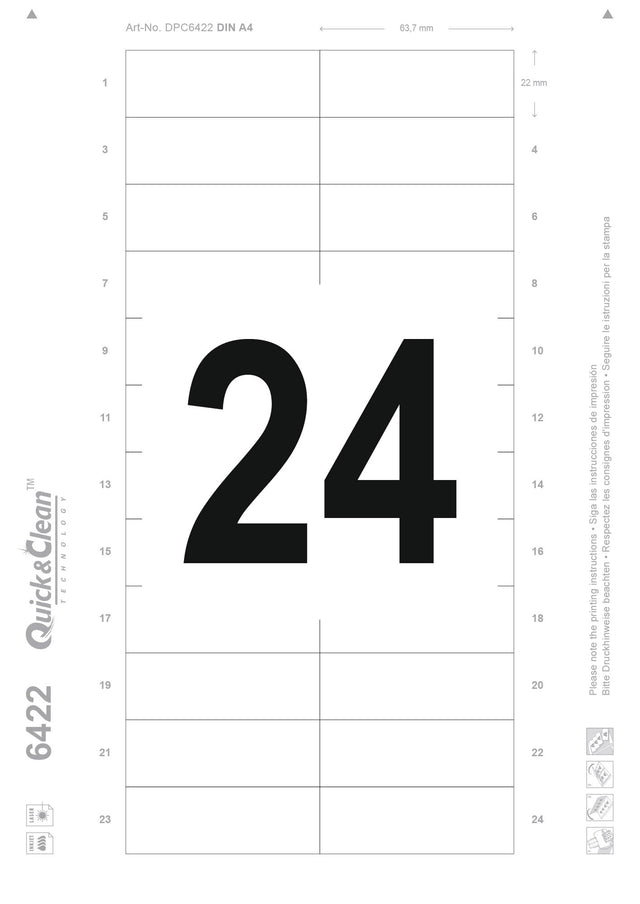 Indstik t/navneskilte printbare 64x22mm (240)
