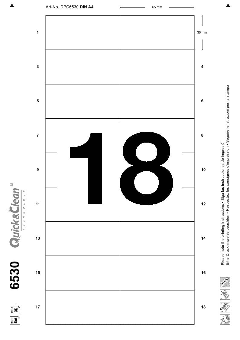 Indstik t/navneskilte printbare 65x30mm (180)