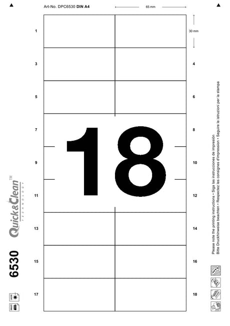 Indstik t/navneskilte printbare 65x30mm (180)