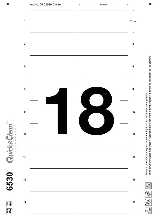Indstik t/navneskilte printbare 65x30mm (180)