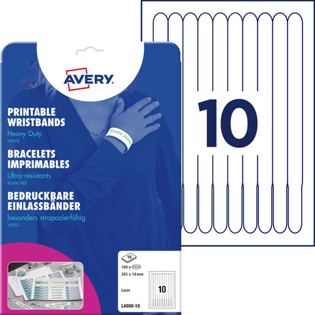 Festivalarmbånd printbar 265x18mm hvid (100) – image 1