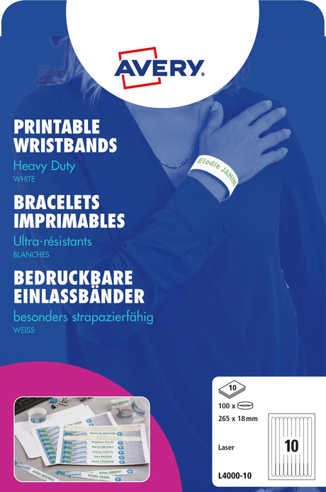 Festivalarmbånd printbar 265x18mm hvid (100) – image 2