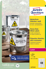 AVERY stærk Polyester etiket 5,7x21,2mm (960) – image 2