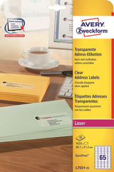 Avery gennemsigtige etiket 38,1x21,2mm (1625) – image 1