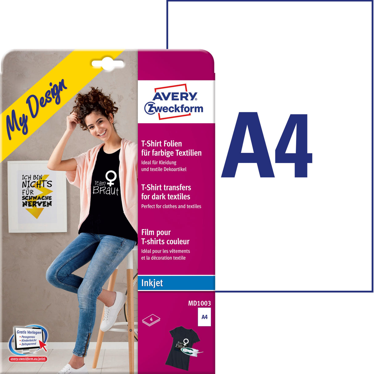 AVERY T-shirt folie t/mørke tekstiler A4 (4) – image 2