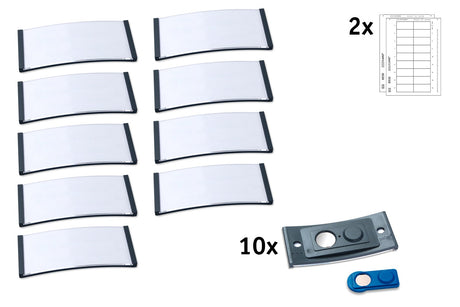 Navneskilt m/magnet Badgepoint 70x30mm grå ramme (10) – image 4