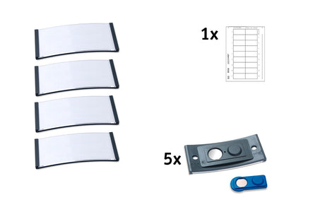 Navneskilt m/magnet Badgepoint 70x30mm grå ramme (5) – image 4