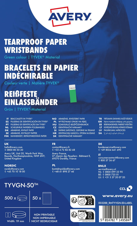 Festivalarmbånd Tyvek grøn (500) – image 1