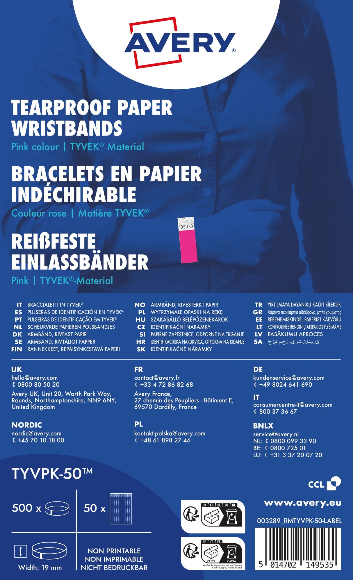 Festivalarmbånd Tyvek pink (500) – image 1