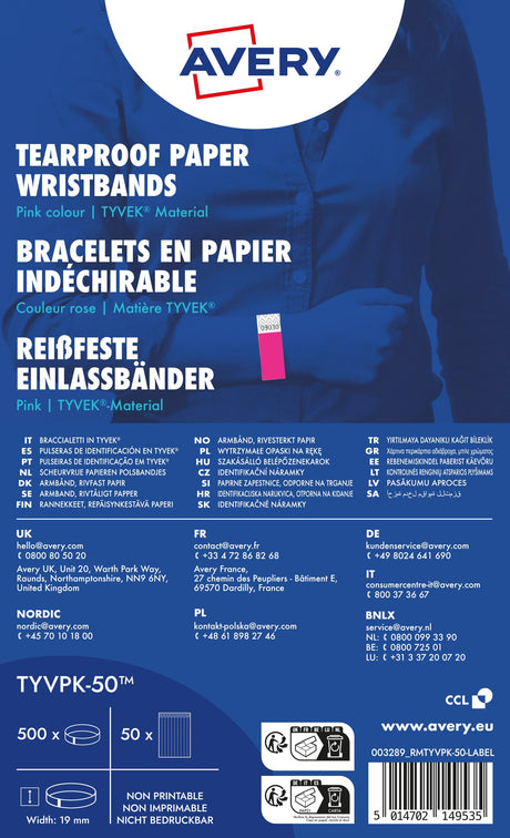 Festivalarmbånd Tyvek pink (500) – image 1