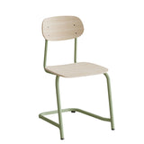 Stol Atlas, fritsving 2116, hvidpigmenteret egelaminat, grønt stel