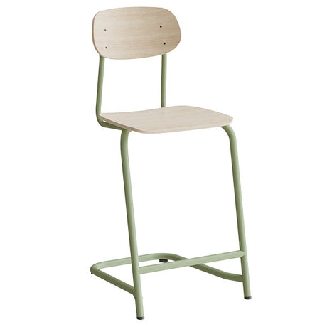 Stol Atlas, fritsving 2116, hvidpigmenteret egelaminat, grønt stel