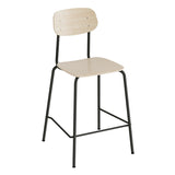 Barstol Atlas 2111BS, hvidpigmenteret egelaminat, sortoliven stel – image 2