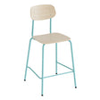 Barstol Atlas 2111BS, hvidpigmenteret egelaminat, turkis stel – image 1