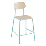 Barstol Atlas 2111BS, hvidpigmenteret egelaminat, turkis stel – image 1