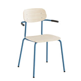 Stol Atlas 2111LK, hvidpigmenteret egelaminat, blåt stel