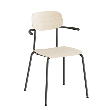 Stol Atlas 2111LK, hvidpigmenteret egelaminat, sortoliven stel