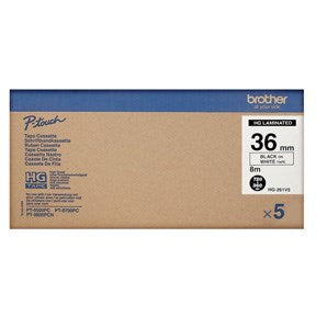 Brother HG tape 36mm black on white (5) – Labeltape