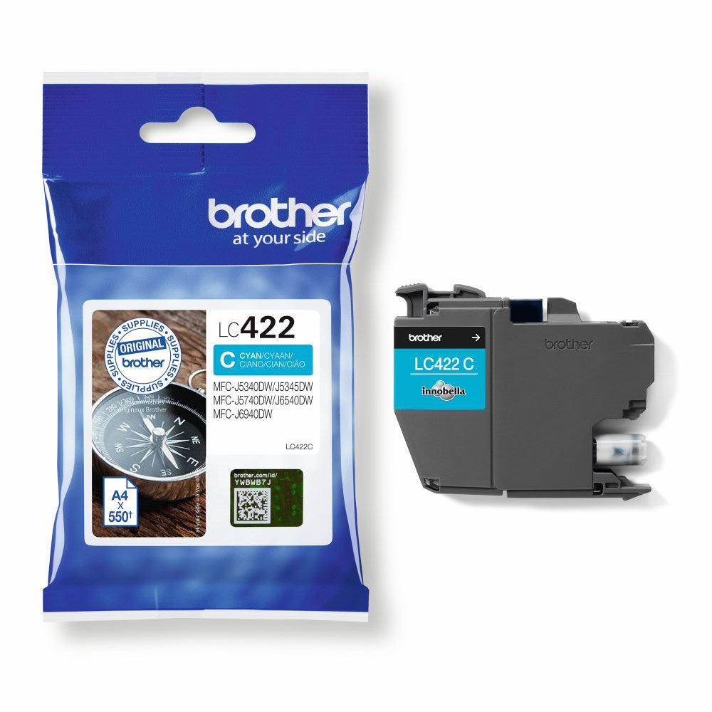 Brother LC422C cyan ink cartridge 550 pag. – Blækpatroner