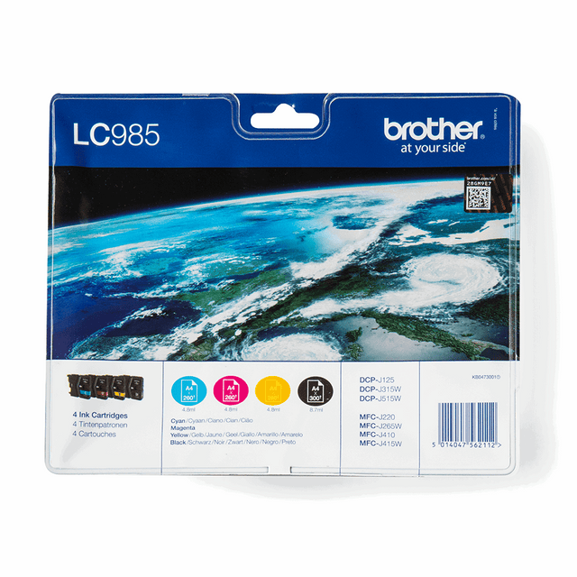 Brother LC985VALBP CMYK inks Multipack – Blækpatroner