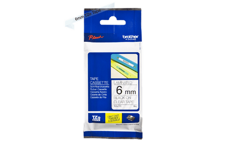 Brother TZe tape 6mmx8m black/clear – image 2