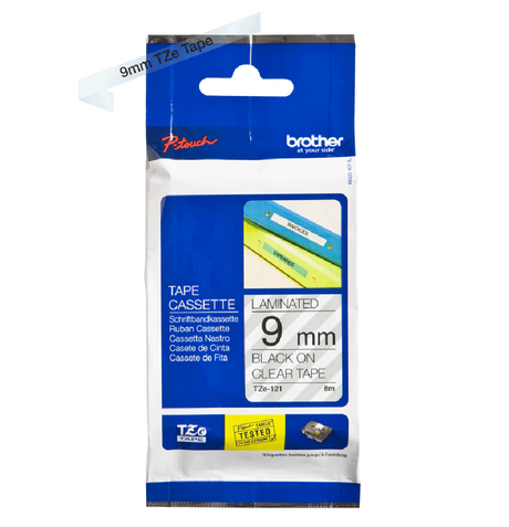 Brother TZe tape 9mmx8m black/clear – image 2