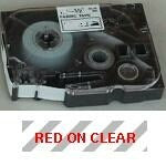 Brother TZe tape 12mmx8m red/clear – image 1