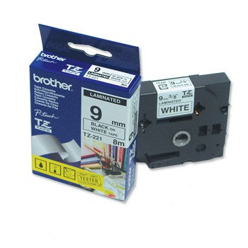 Brother TZe tape 9mmx8m black/white – image 1