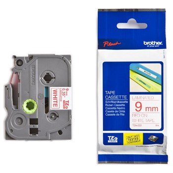 Brother TZe tape 9mmx8m red/white – image 1