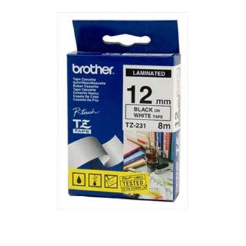 Brother TZe tape 12mmx8m black/white – image 1