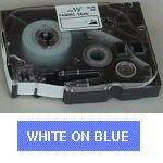 Brother TZe tape 24mmx8m white/blue – Labeltape (billede 1)