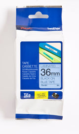 Brother TZe tape 36mmx8m black/blue – image 3