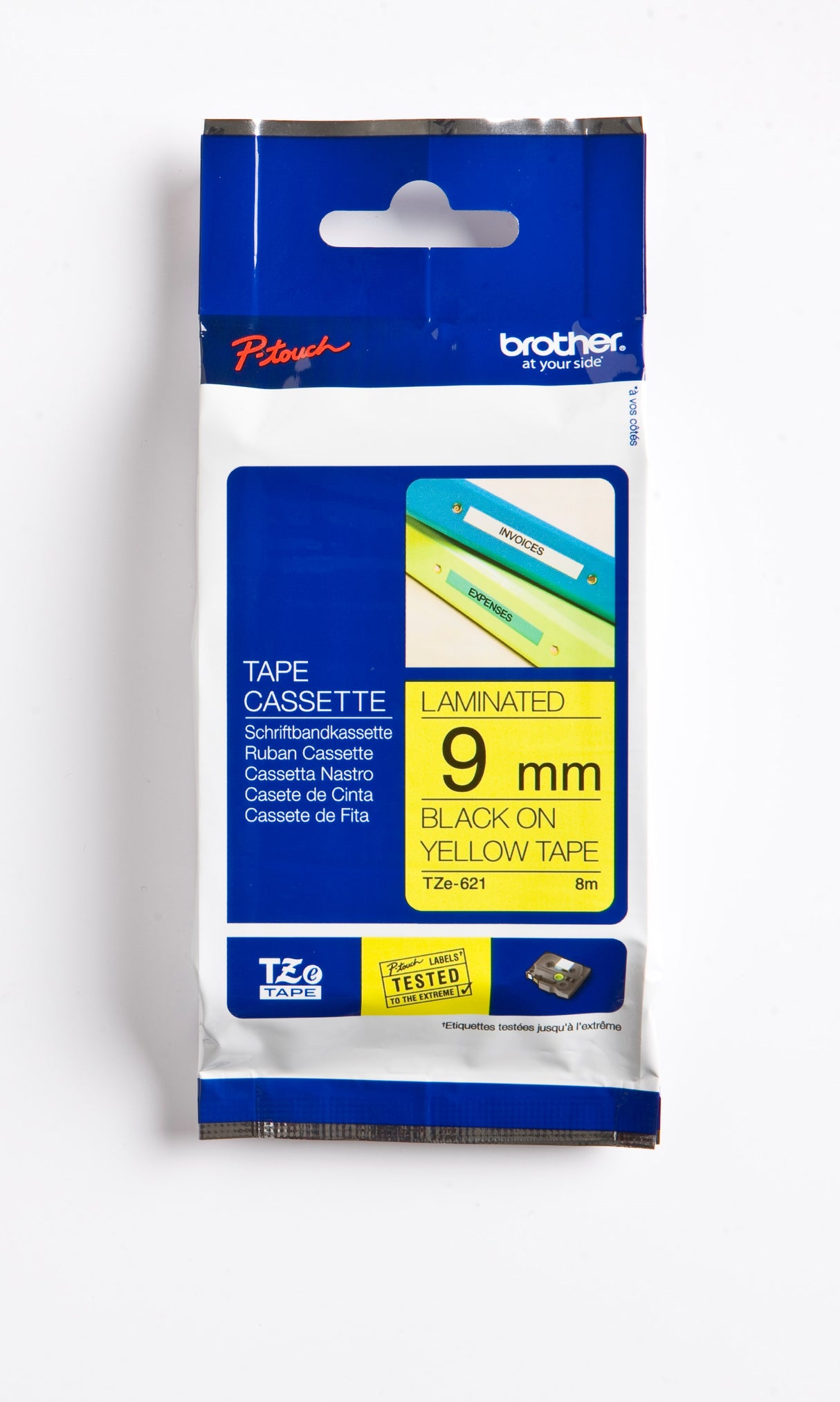 Brother TZe tape 9mmx8m black/yellow – Labeltape (billede 3)