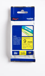 Brother TZe tape 9mmx8m black/yellow – Labeltape (billede 3)