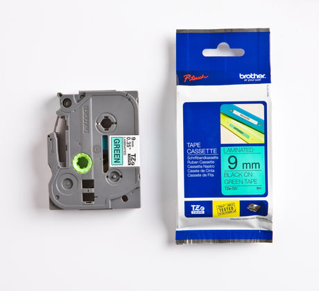 Brother TZe tape 9mmx8m black/green – image 2
