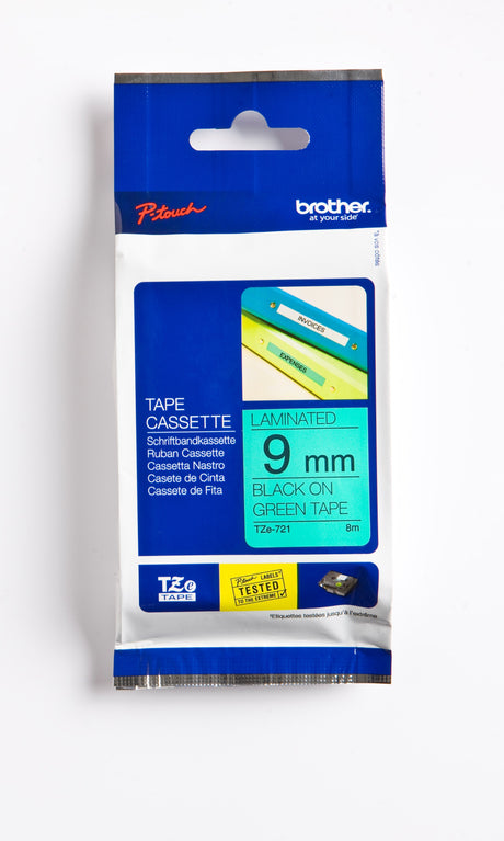 Brother TZe tape 9mmx8m black/green – image 3