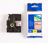 TZe tape 24mmx5m black/neon orange