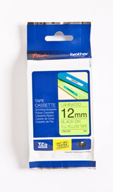 Brother TZe tape 12mmx8m black/neon yellow – Labeltape (billede 3)