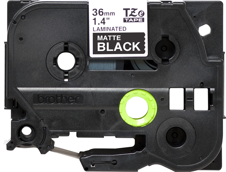 Brother TZe tape 36mm hvid på mat sort
