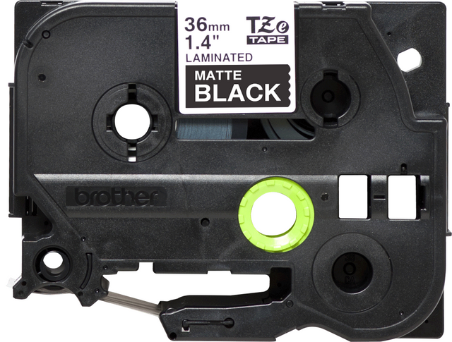 Brother TZe tape 36mm hvid på mat sort