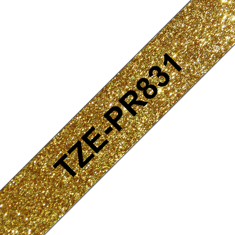 Brother TZe-PR831 12mm x 8m tape black on gold – image 2
