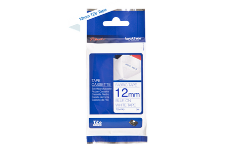 TZe tape 12mmx3m fabric tape blue/white – image 3